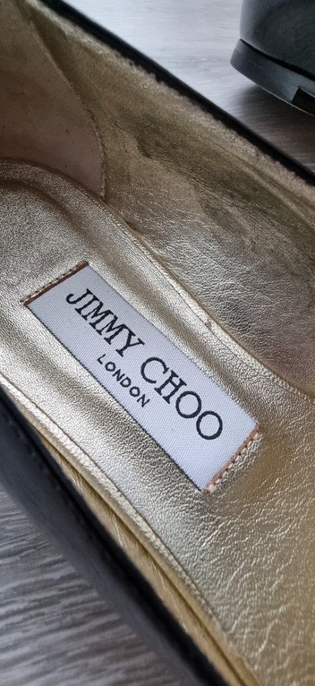 Jimmy Choo Damen Slipper Ballerinas in Schwarz Leder