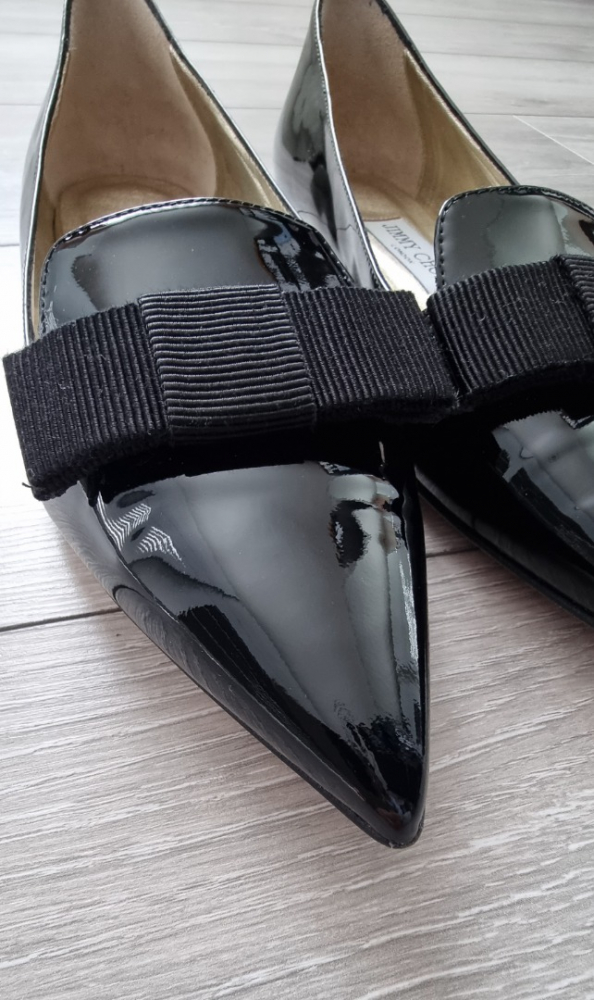 Jimmy Choo Damen Slipper Ballerinas in Schwarz Leder