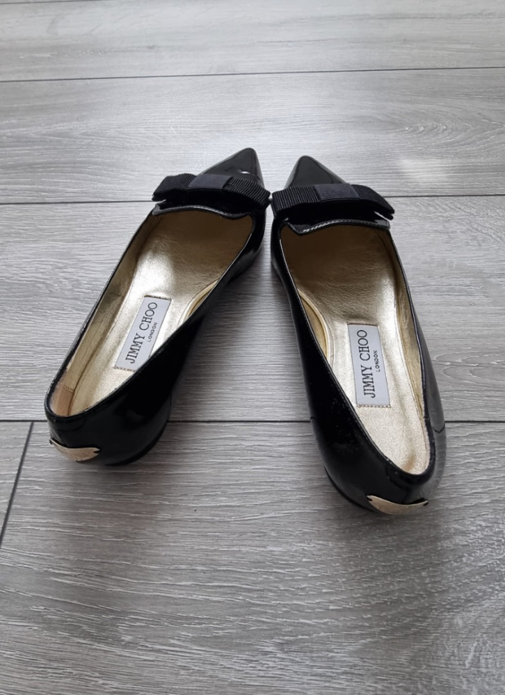 Jimmy Choo Damen Slipper Ballerinas in Schwarz Leder