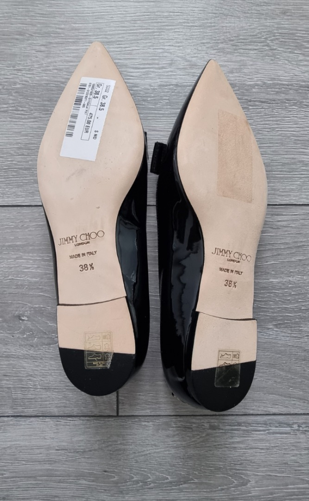 Jimmy Choo Damen Slipper Ballerinas in Schwarz Leder