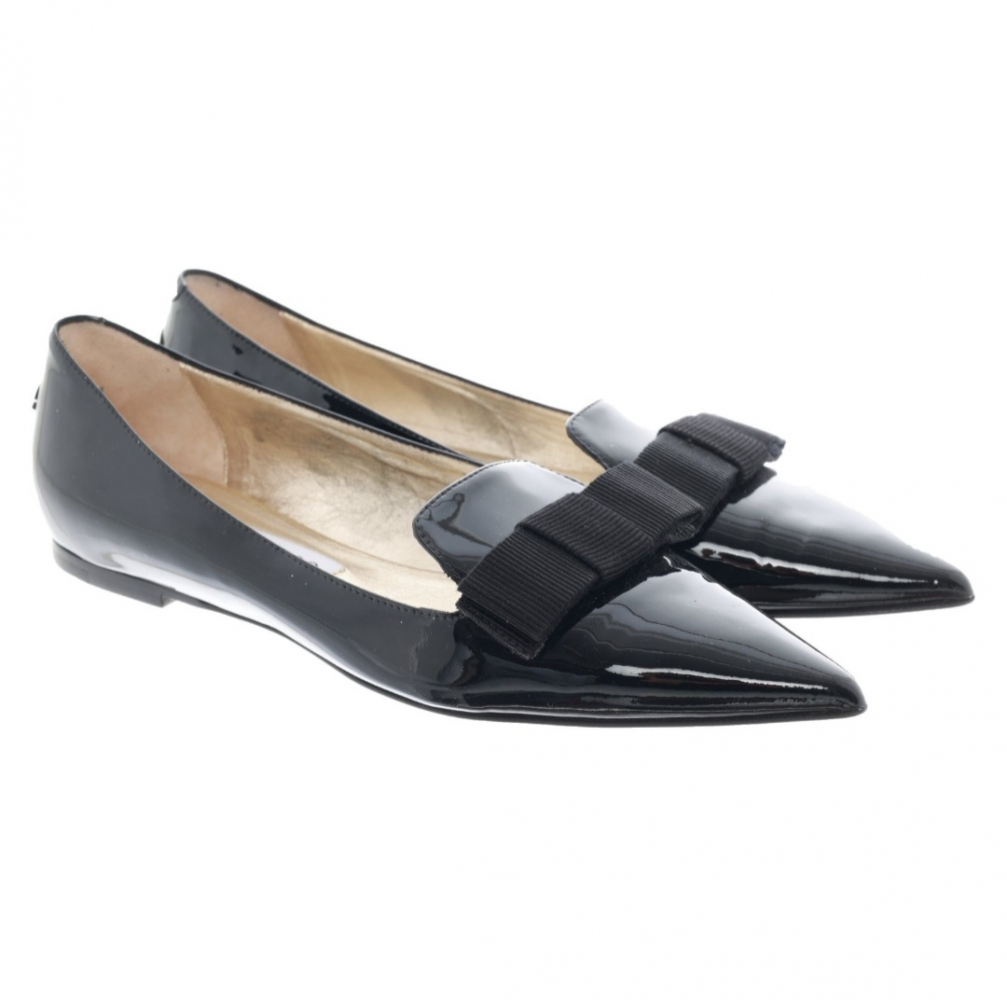 Jimmy Choo Damen Slipper Ballerinas in Schwarz Leder