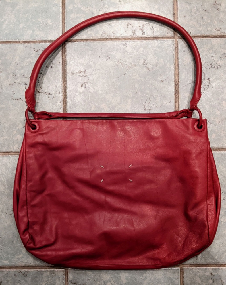 Maison Martin Margiela Grand sac en cuir rouge foncé