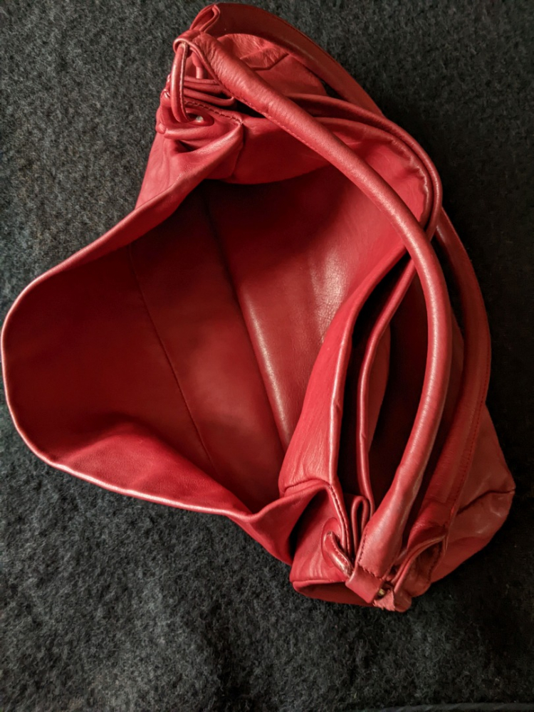 Maison Martin Margiela Grand sac en cuir rouge foncé