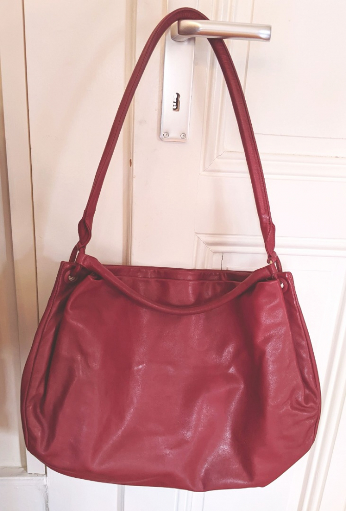Maison Martin Margiela Grand sac en cuir rouge foncé