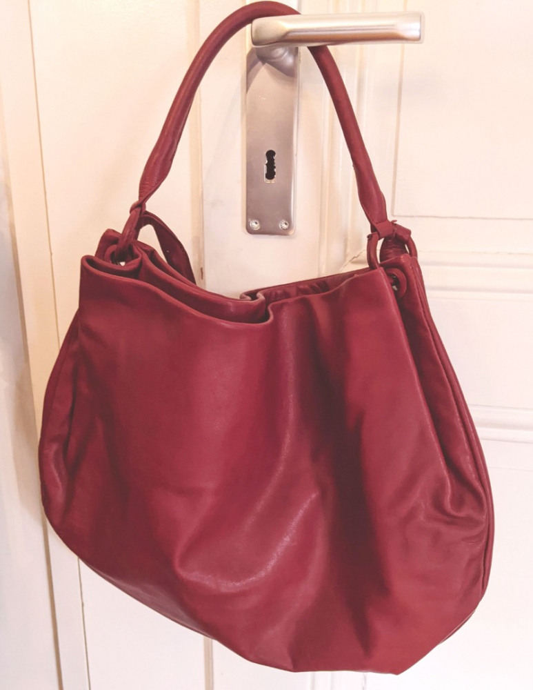 Maison Martin Margiela Grand sac en cuir rouge foncé