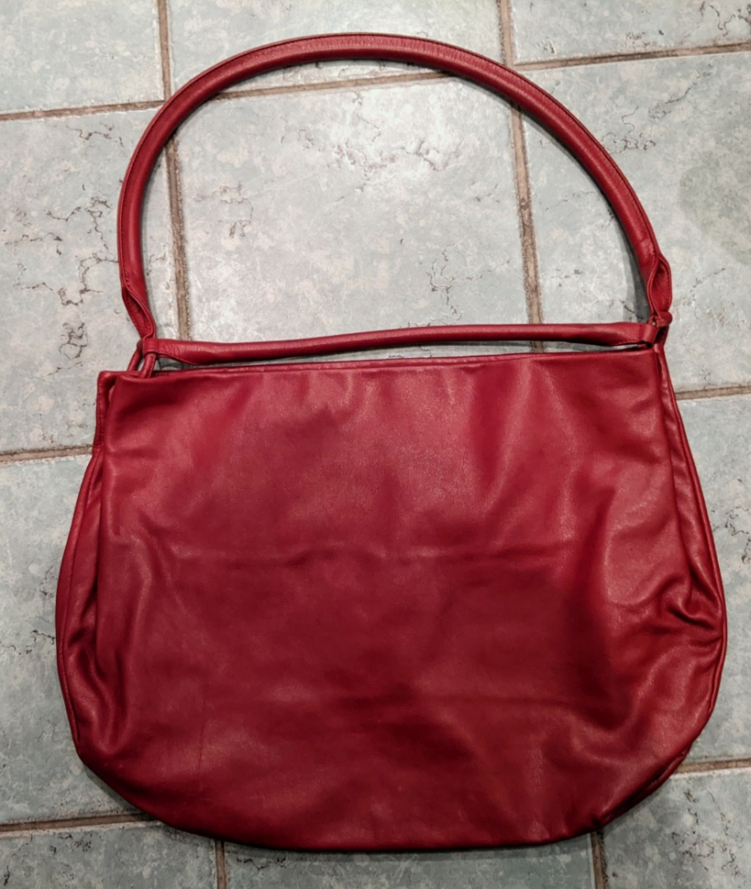 Maison Martin Margiela Grand sac en cuir rouge foncé