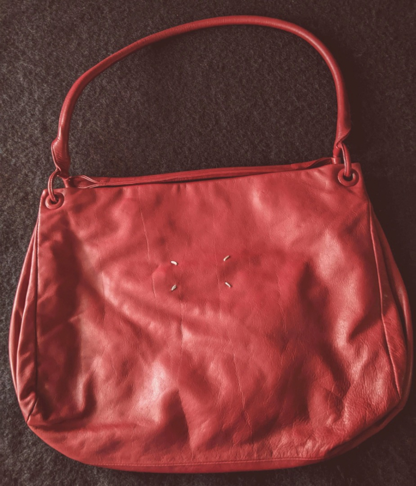 Maison Martin Margiela Grand sac en cuir rouge foncé