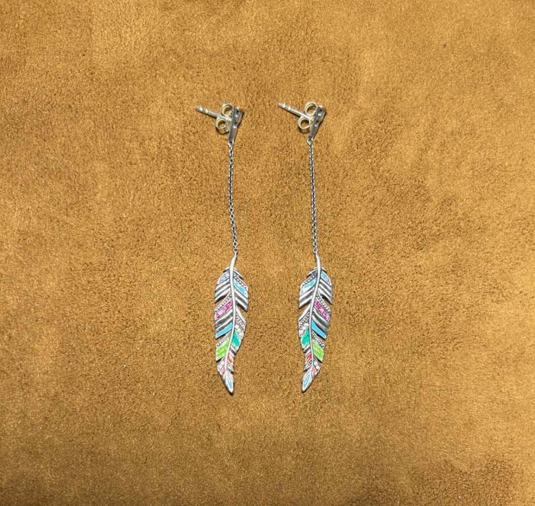 Thomas Sabo Boucles d'oreilles plumes en argent sterling