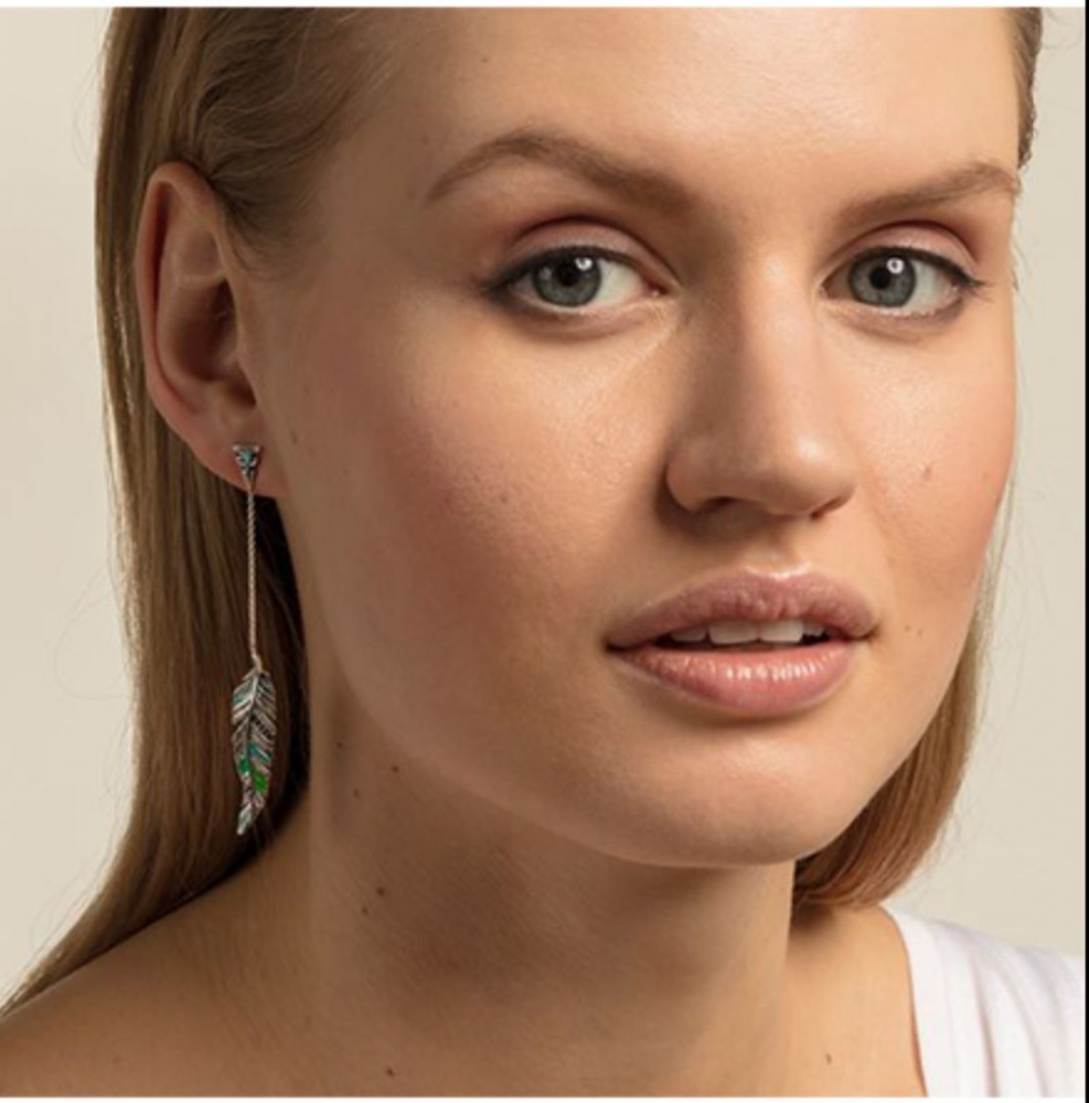 Thomas Sabo Boucles d'oreilles plumes en argent sterling