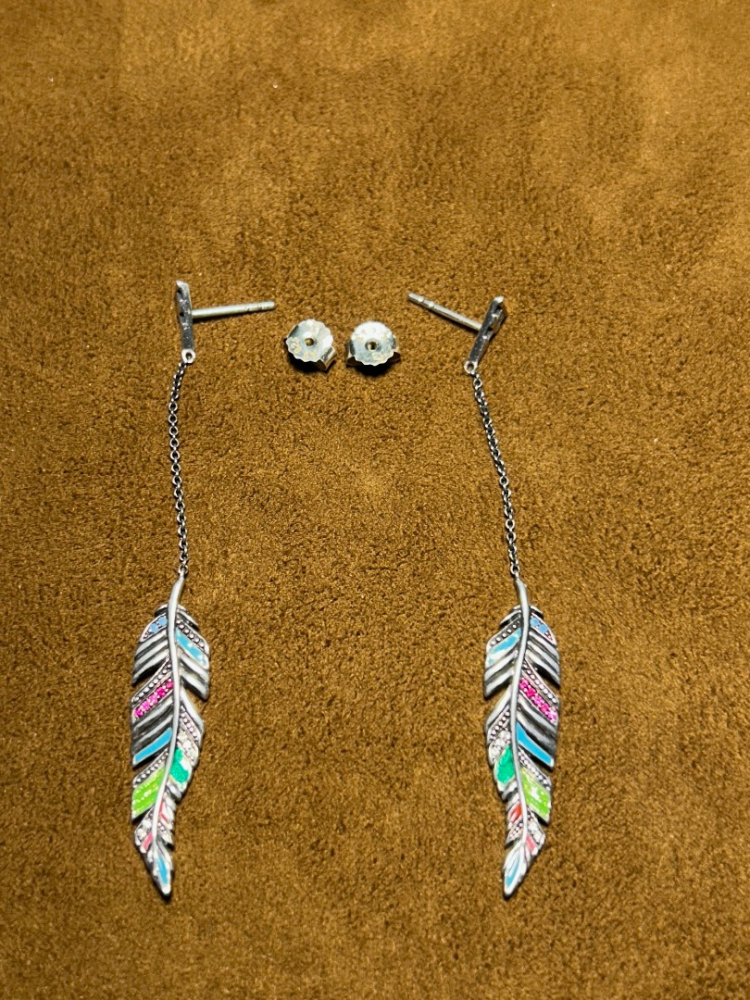 Thomas Sabo Boucles d'oreilles plumes en argent sterling