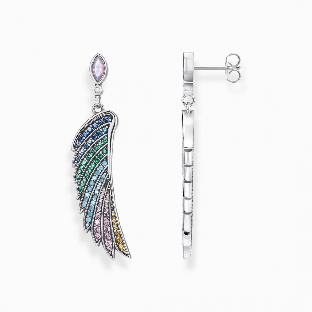 Thomas Sabo Colorful Hummingbird Wings Silver Earings