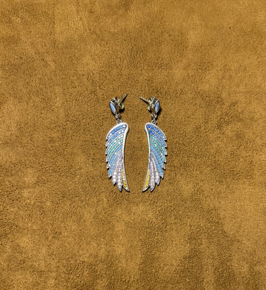 Thomas Sabo Colorful Hummingbird Wings Silver Earings