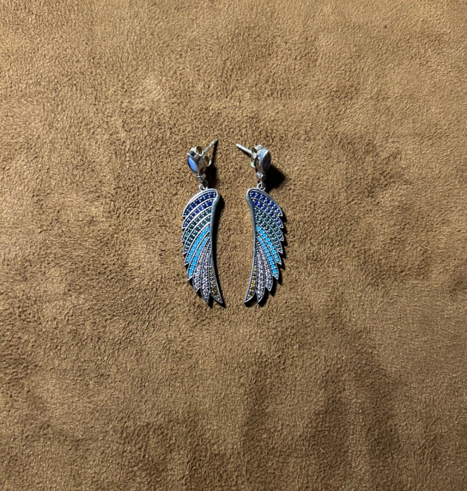 Thomas Sabo Colorful Hummingbird Wings Silver Earings