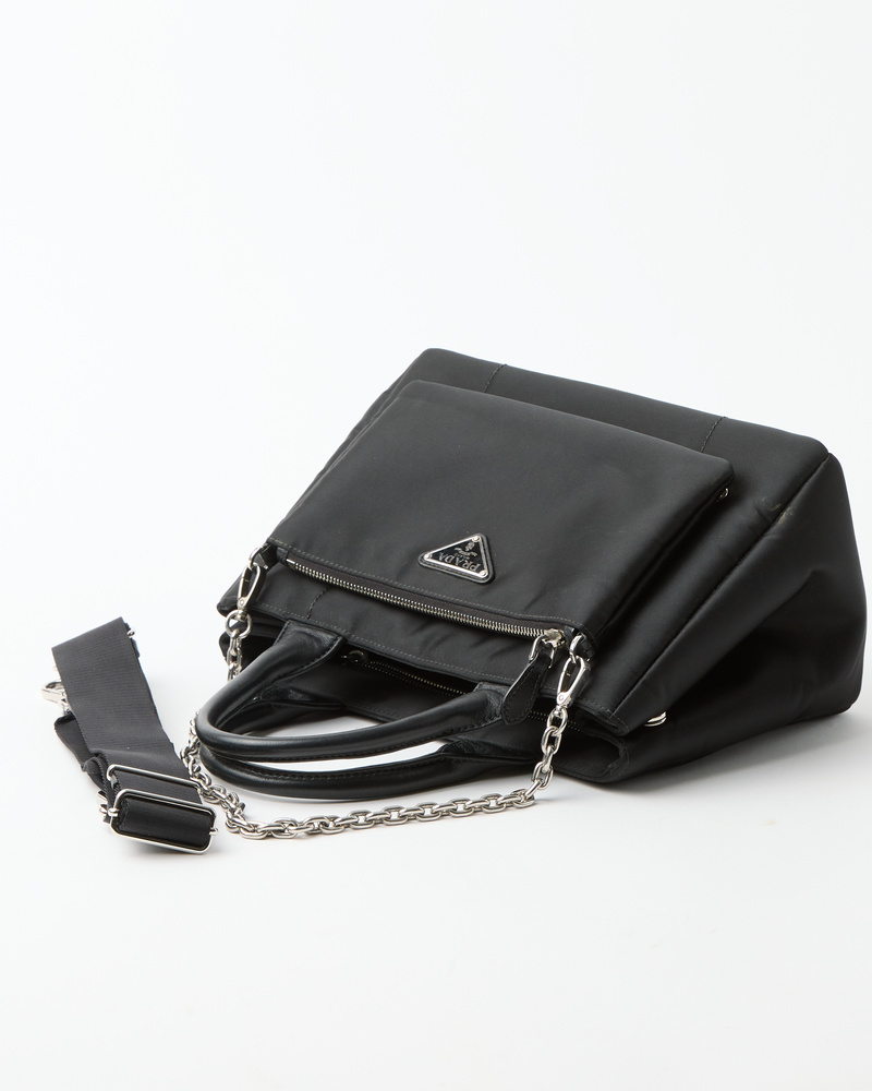 Prada Tessuto Chain Double Bag