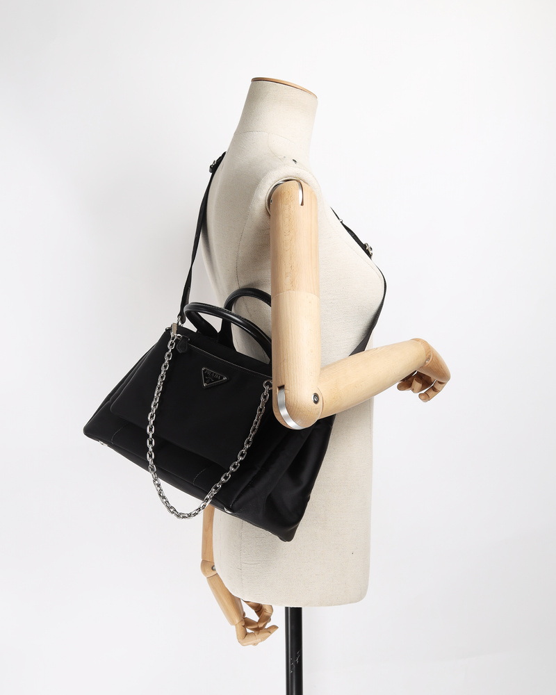 Prada Tessuto Chain Double Bag