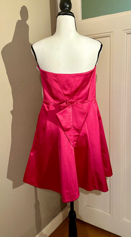 Karen Millen Cocktailkleid, fuchsia-rosa aus Satin Karen Millen