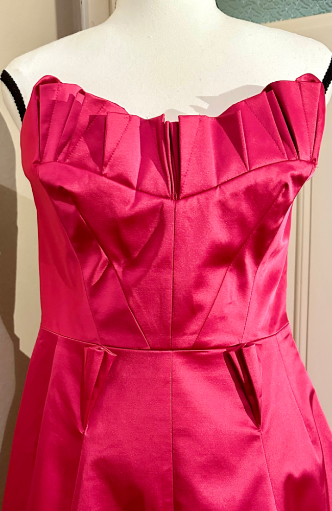 Karen Millen Cocktailkleid, fuchsia-rosa aus Satin Karen Millen