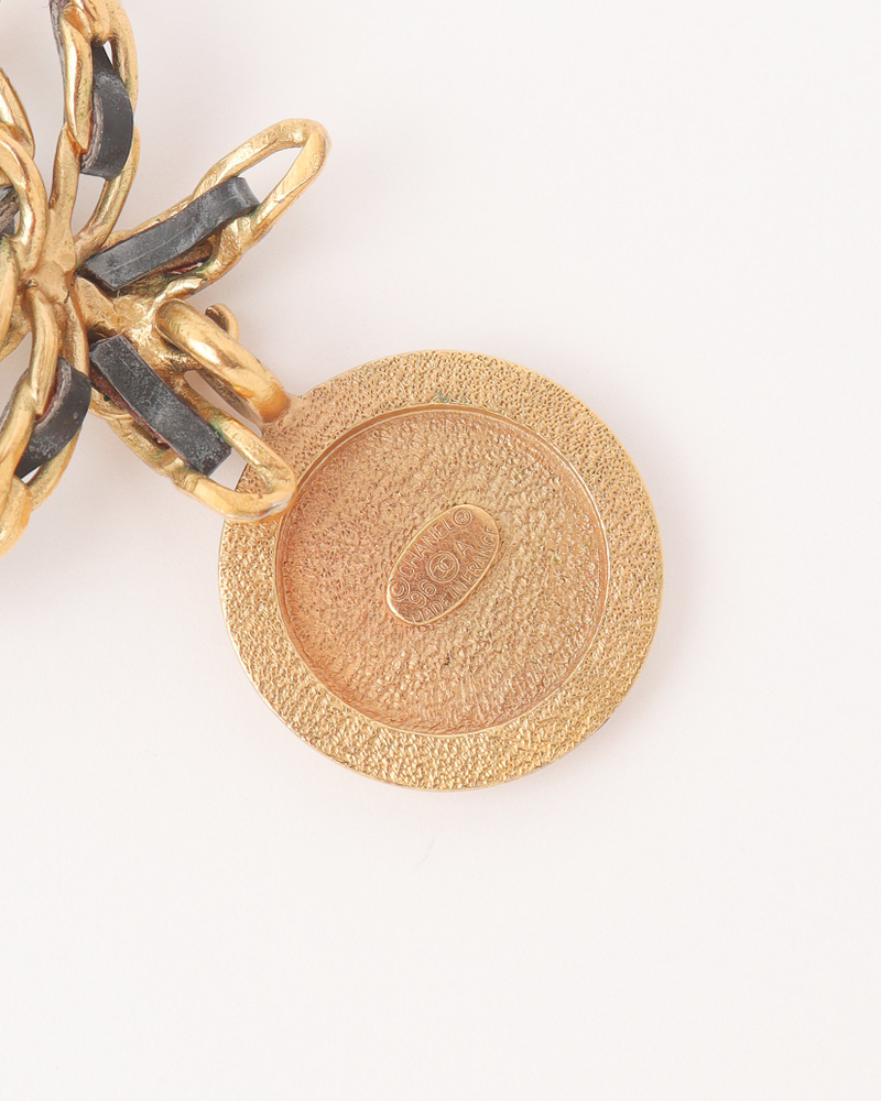 Chanel Ribbon Coco Leather Chain Choker