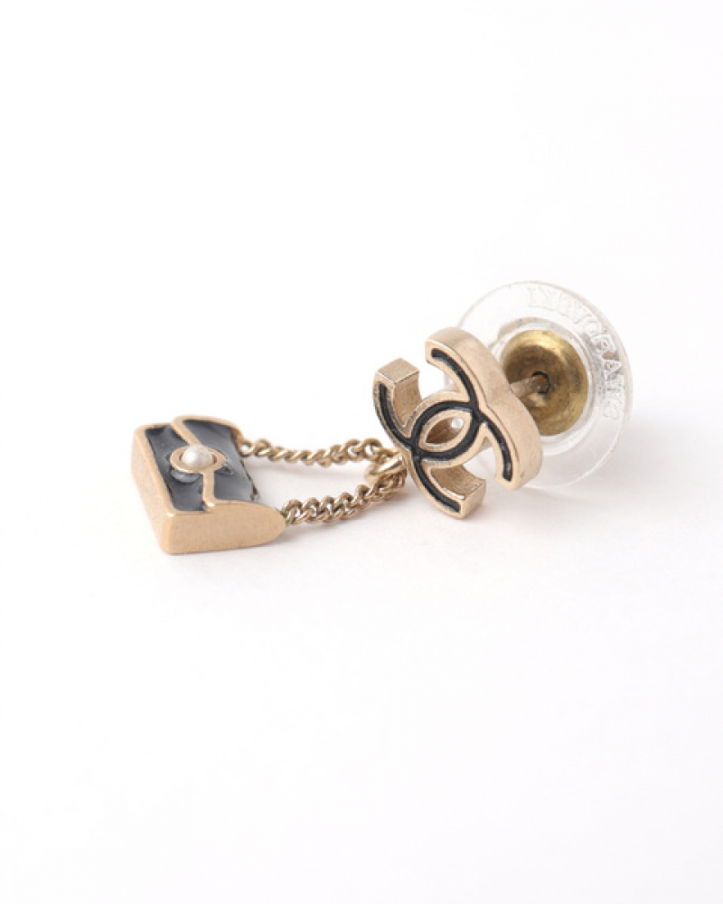 Chanel Cc Bag Charm Earrings