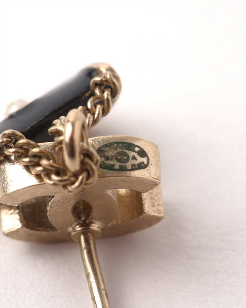 Chanel Cc Bag Charm Earrings