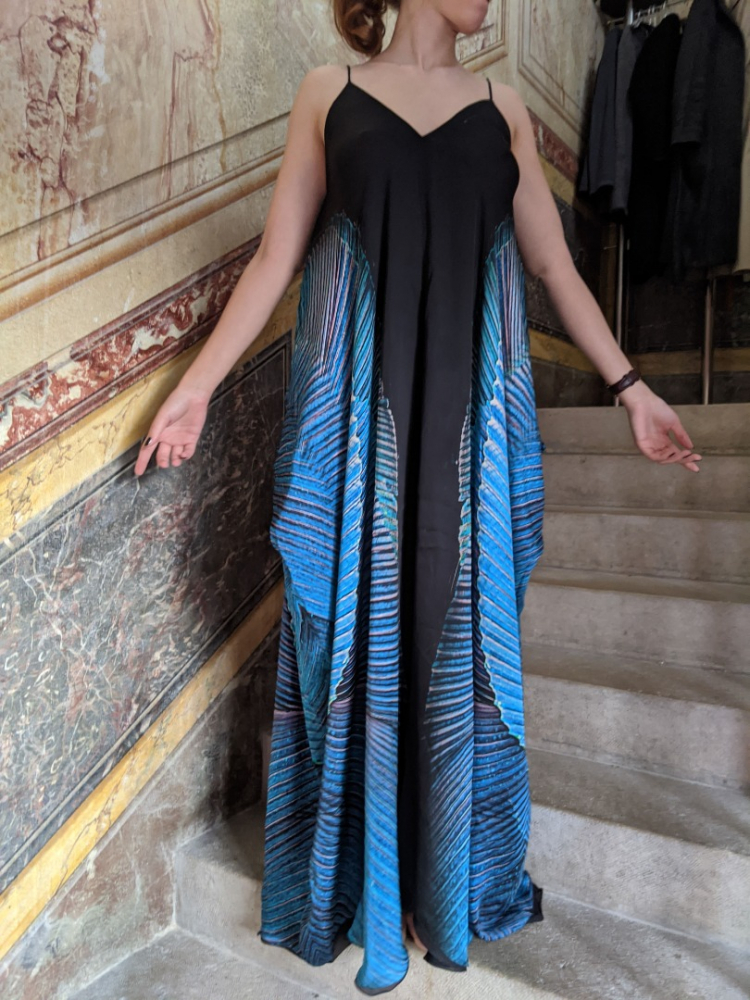 Roberto Cavalli Dress ailes de papillon 100% silk M