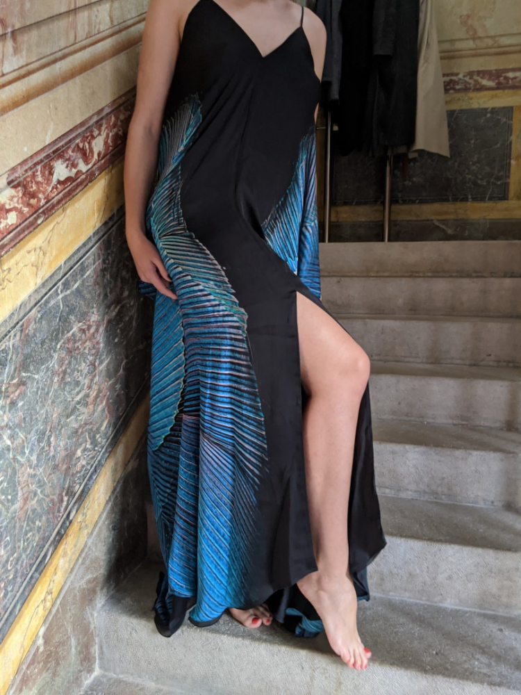 Roberto Cavalli Dress ailes de papillon 100% silk M