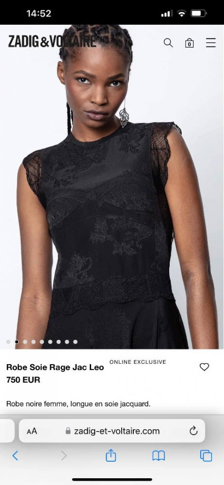 Zadig & Voltaire Long dress in jacquard silk.