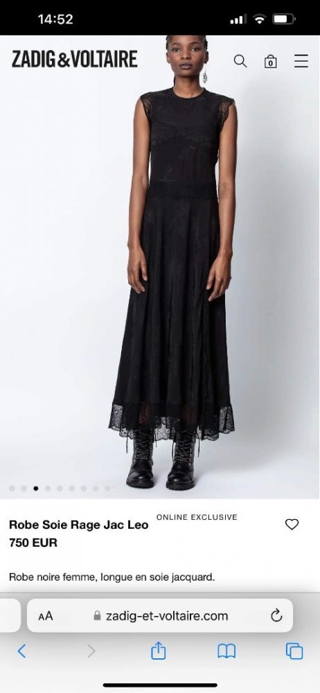 Zadig & Voltaire Long dress in jacquard silk.