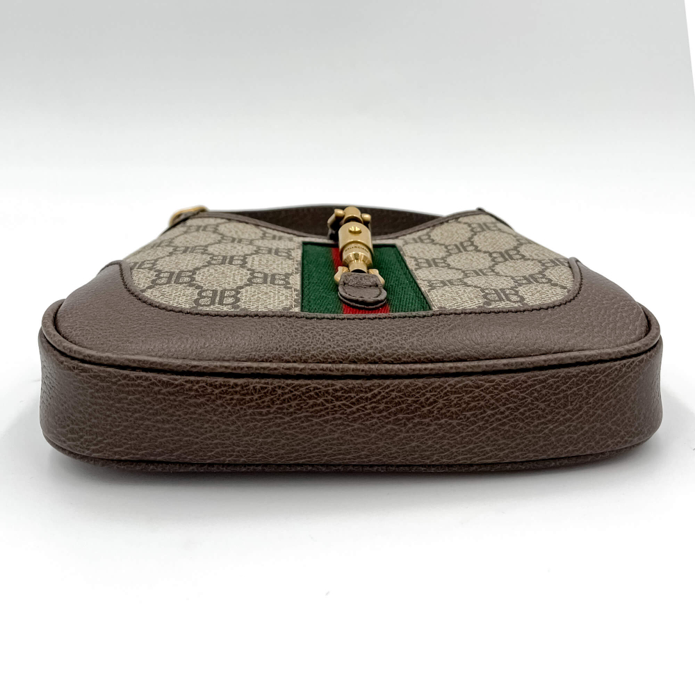 Gucci Jackie 1961 Mini X Balenciaga Canvas Hobo Bag GG Supreme