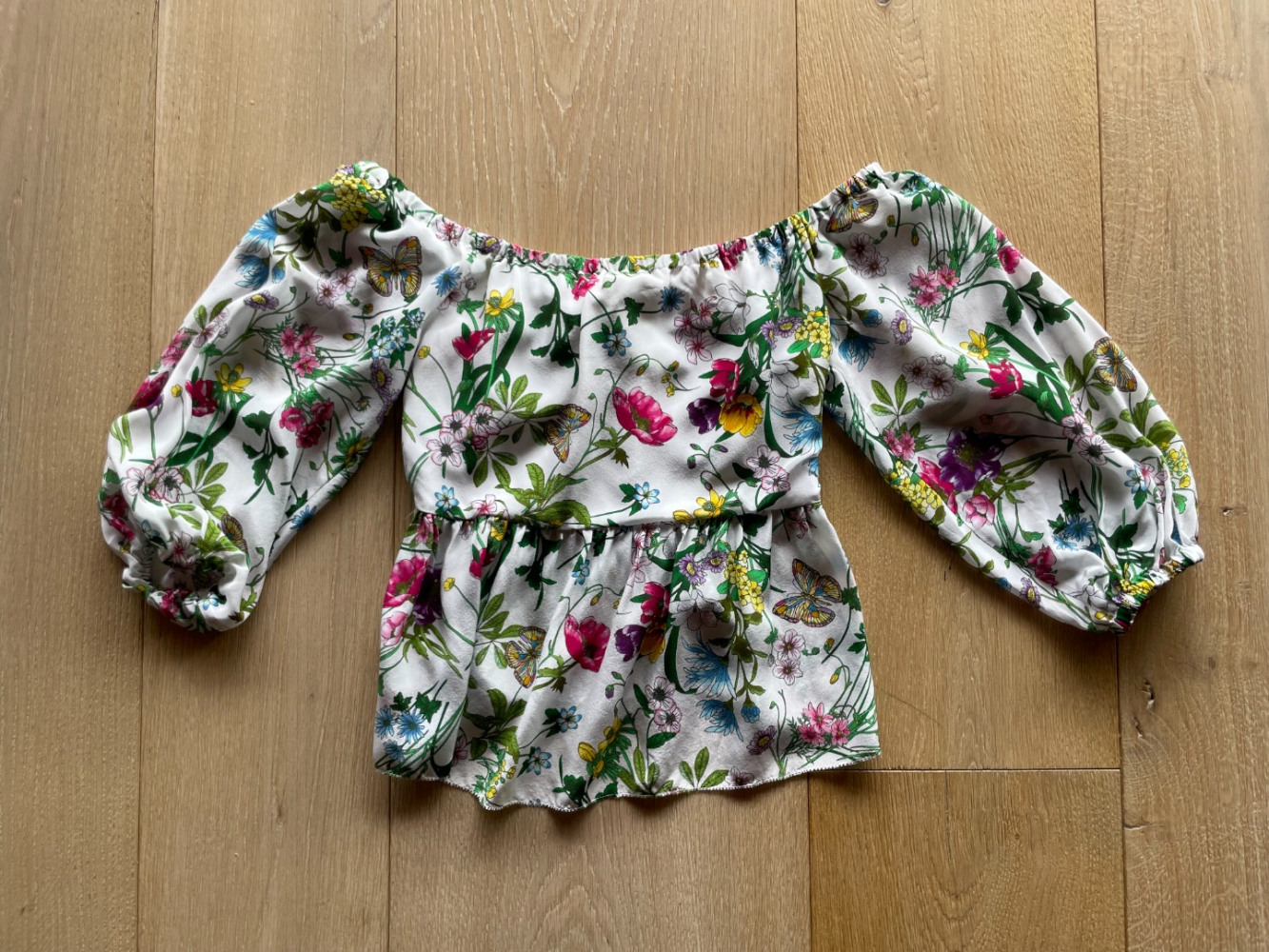 L'Agence Elena off-the-shoulder silk blouse