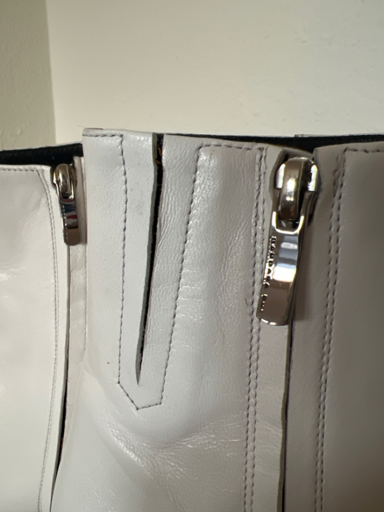 Barbara Bui White leather ankle boot