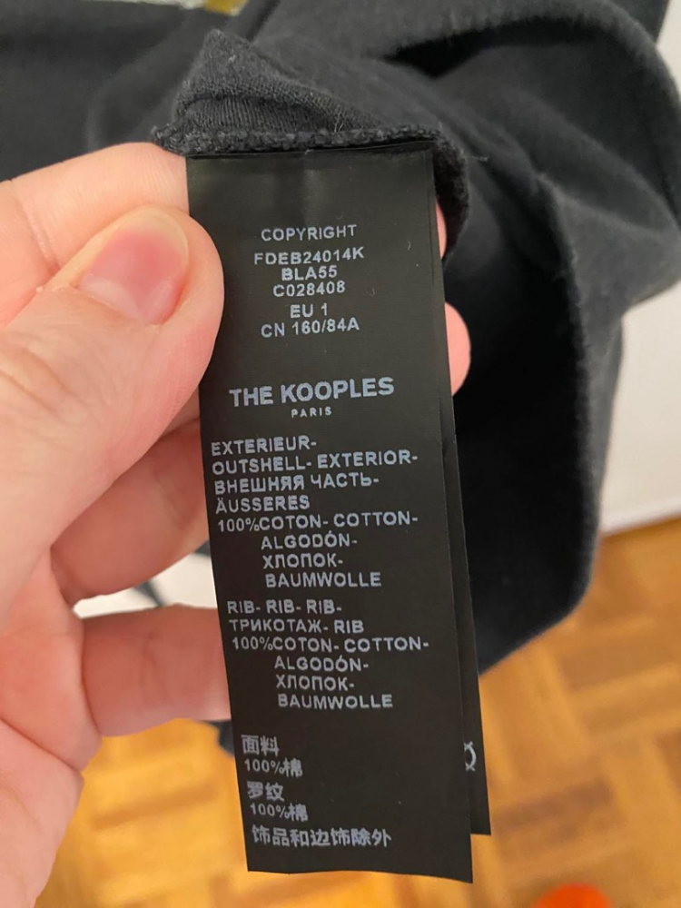 The Kooples BLACK WASHED COTTON SLEEVELESS T-SHIRT DESIGN