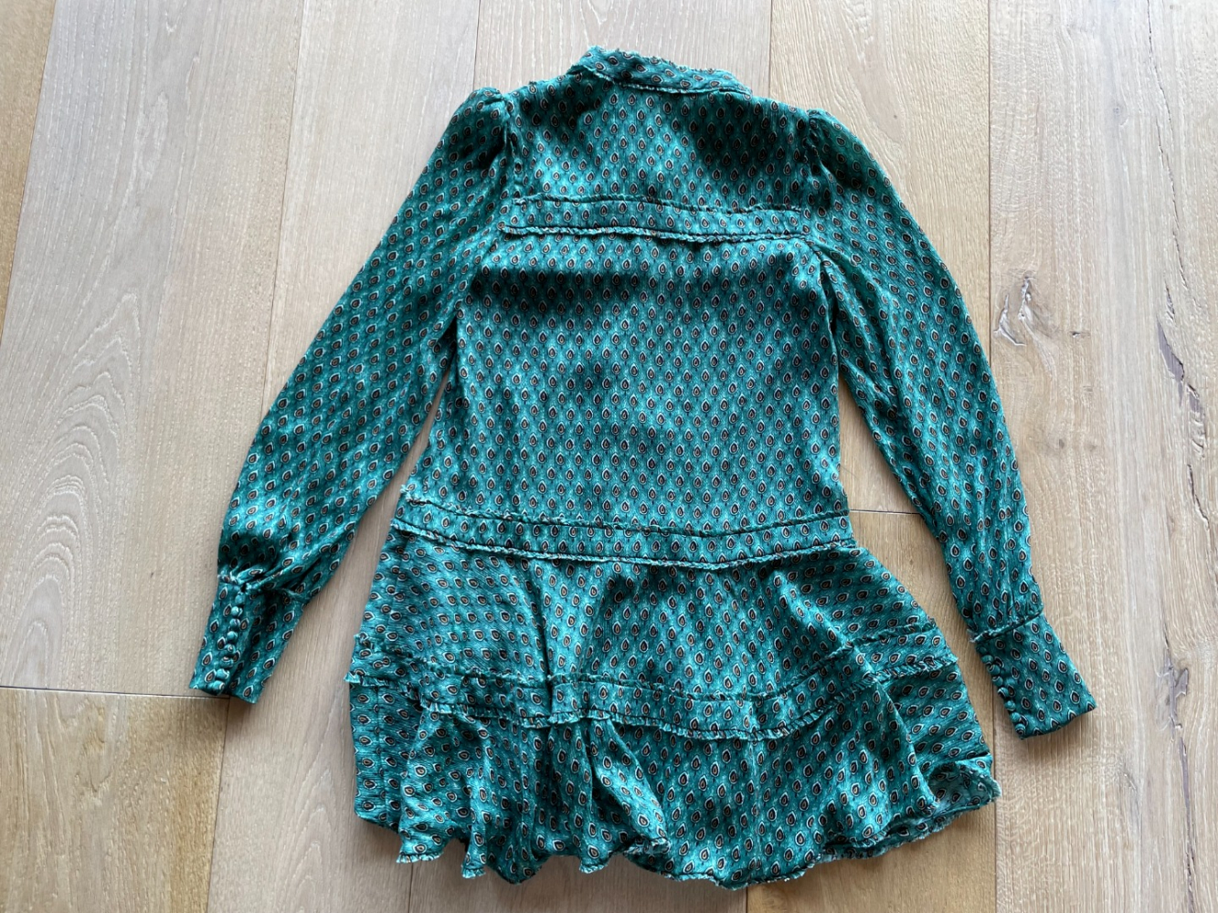 Alexis Monika peacock-print mini dress