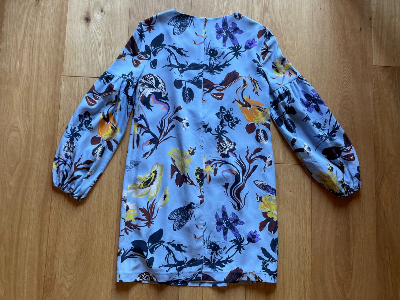 Tibi Silk floral and bug print minidress!