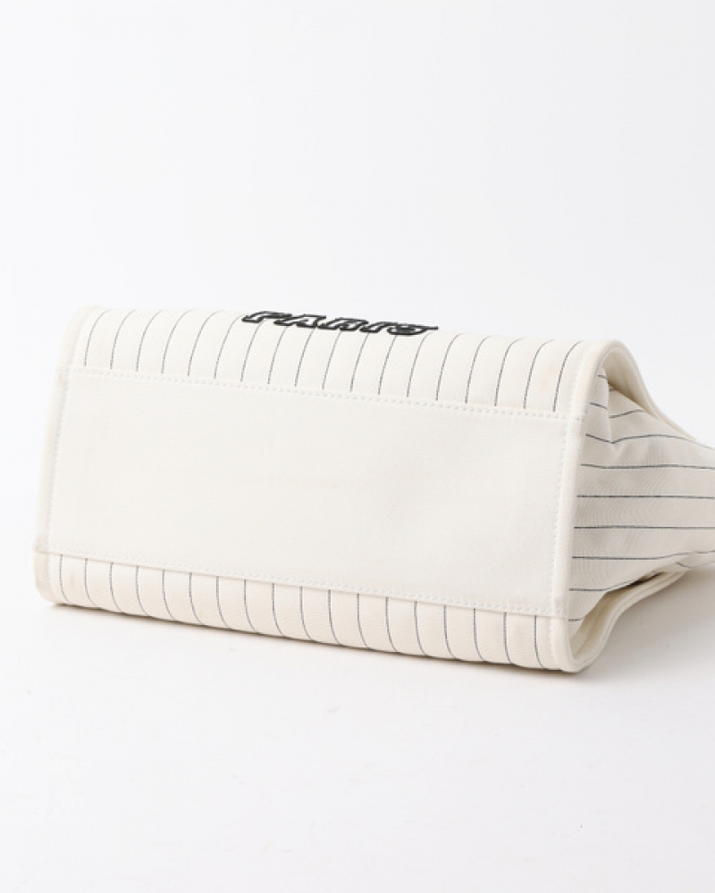 Chanel Striped Deauville Mm Tote Bag