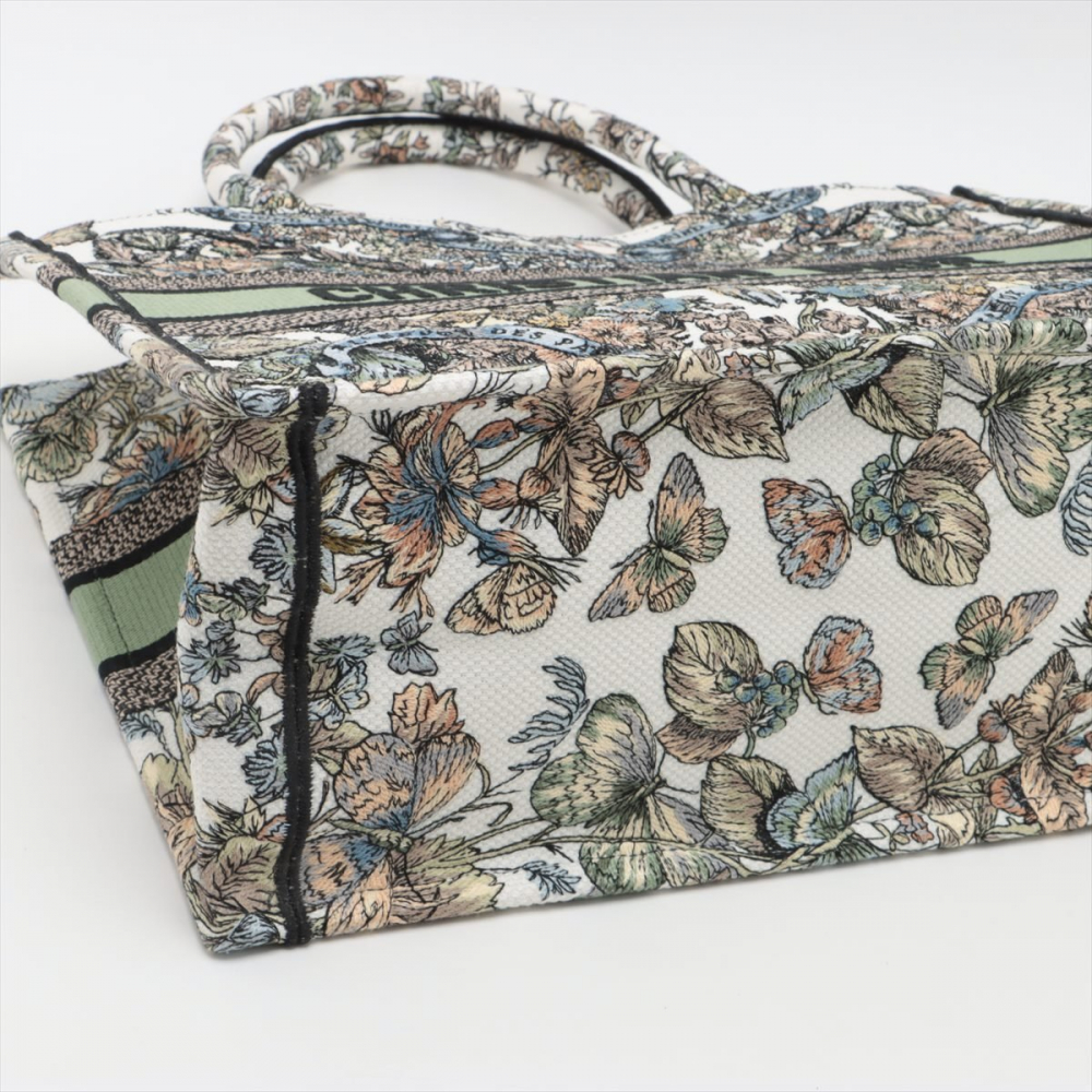 Christian Dior Book Tote Medium Embroidery Canvas Bag Butterfly Around The World Name Susie Green