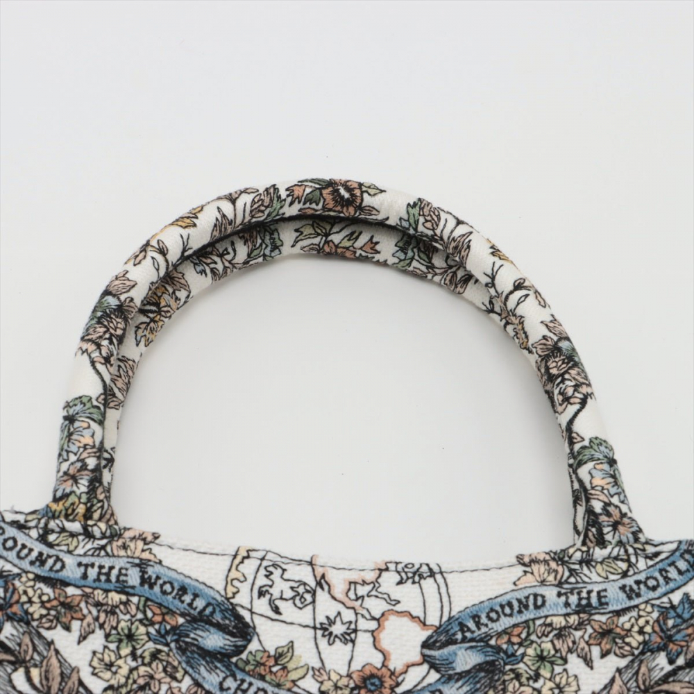 Christian Dior Book Tote Medium Embroidery Canvas Bag Butterfly Around The World Name Susie Green