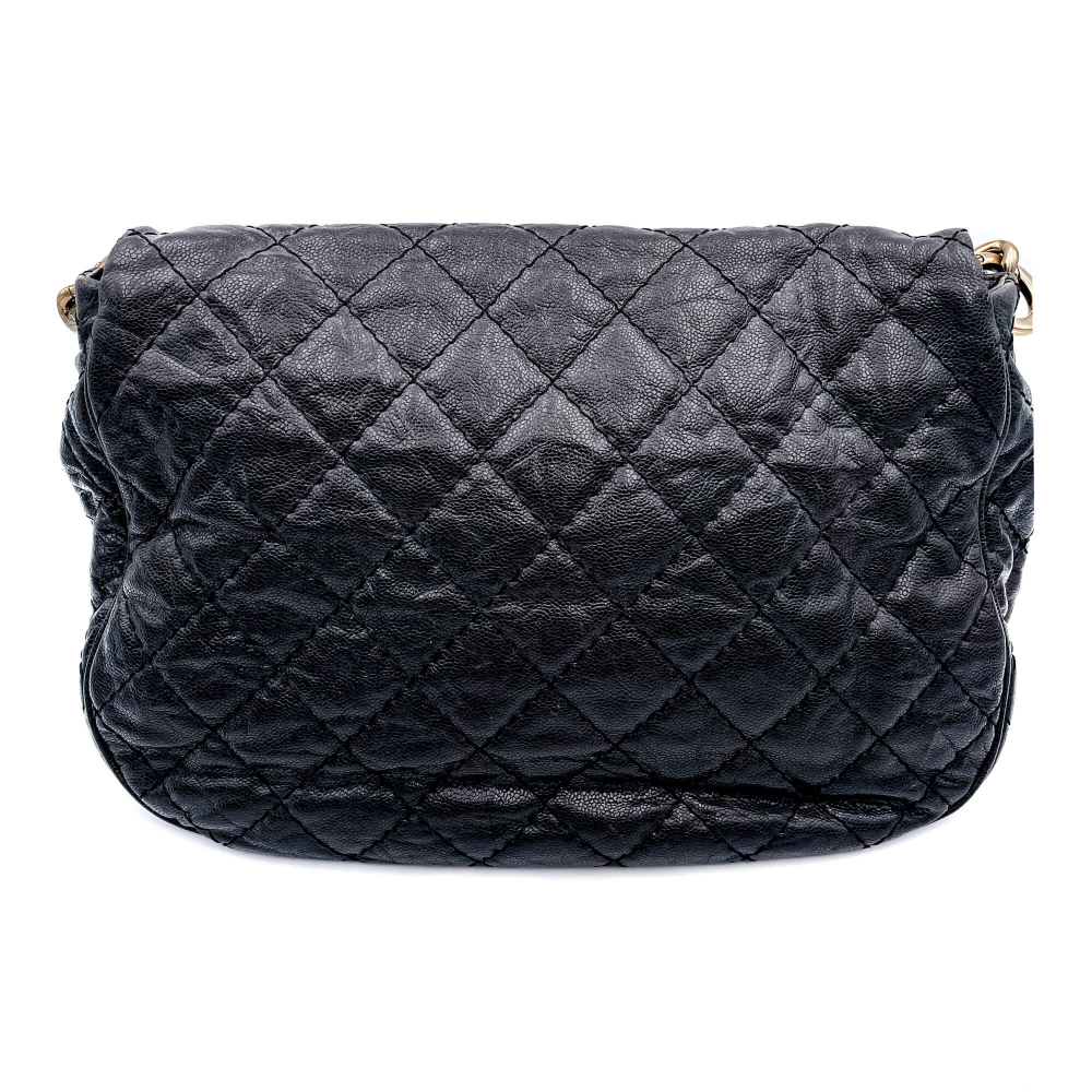 Chanel Jumbo Distressed Caviar Black Bag