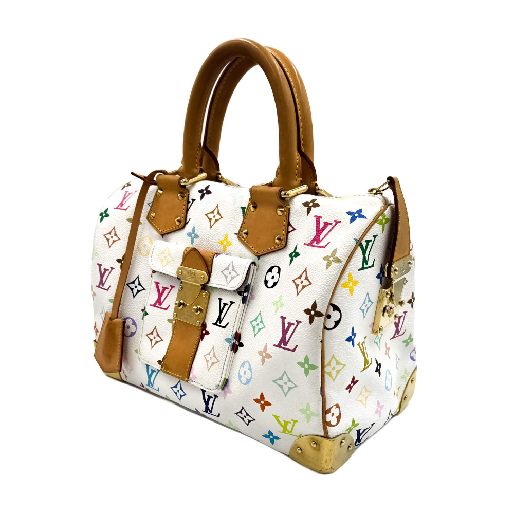 Louis Vuitton Speedy 30 Murakami Multicolor Canvas 2-Ways Trunk Bag Monogram