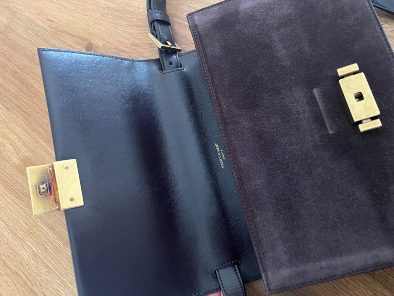 Saint Laurent Braune Crossbody-Tasche