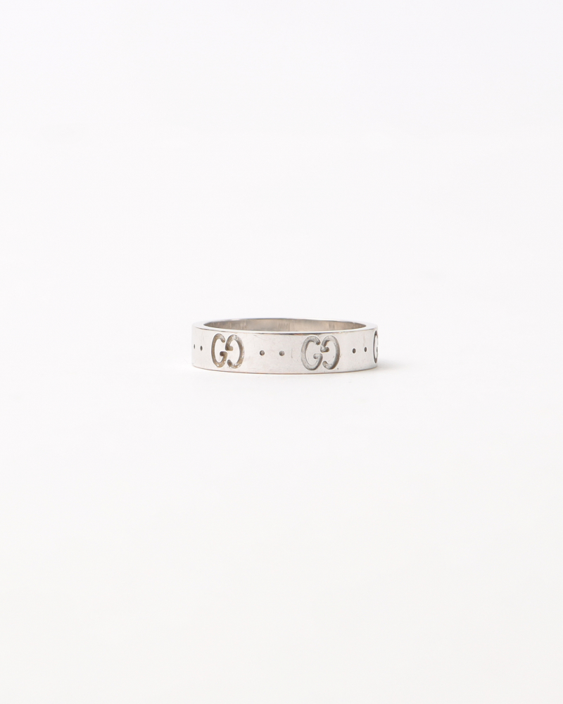 Gucci Gg 18k White Gold Ring