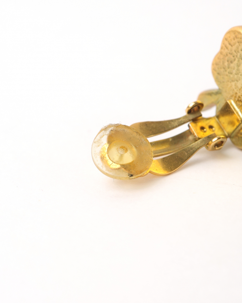 Chanel Cc Clover Clip-on Earrings