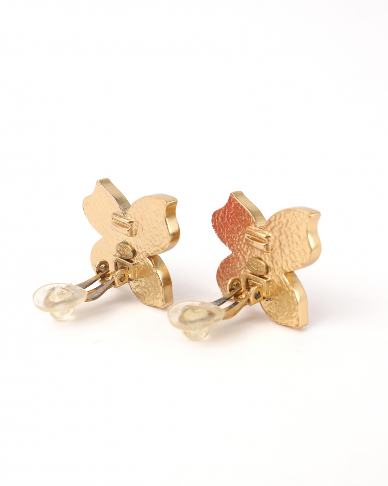 Chanel Butterfly Cc Earrings