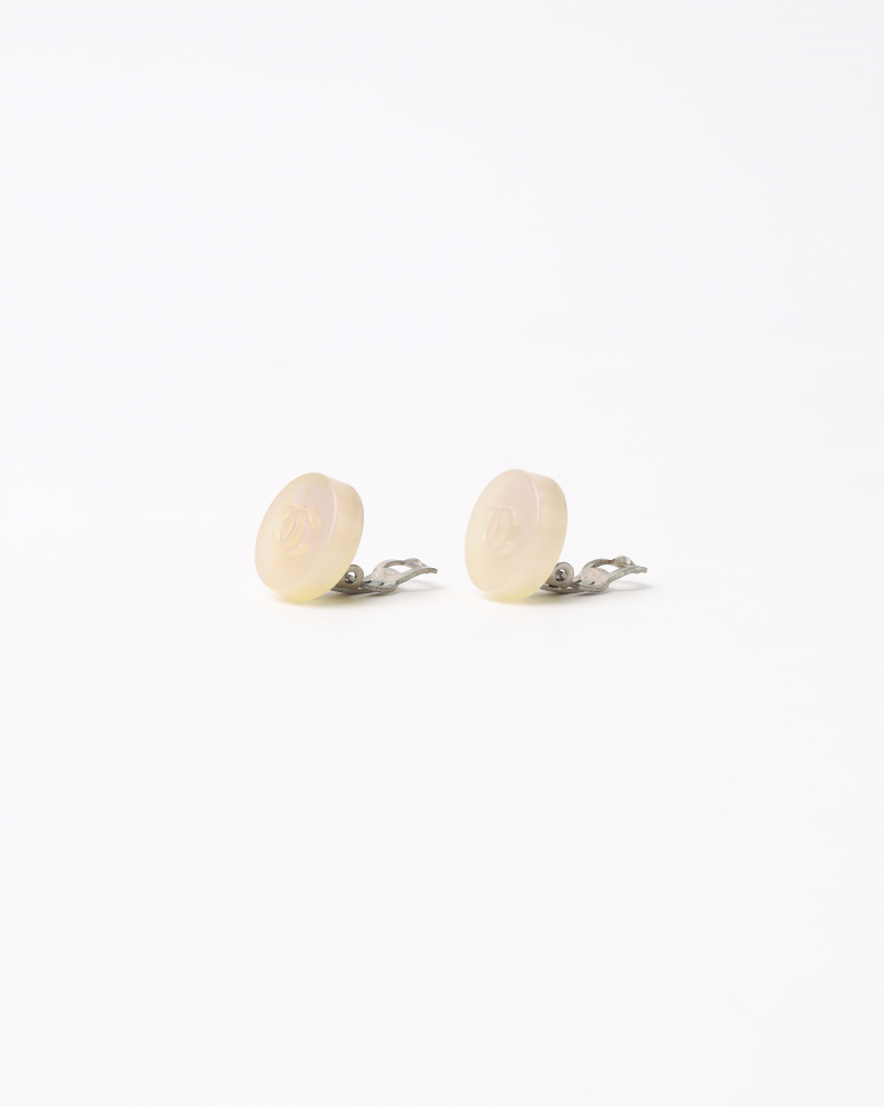 Chanel Cc Resin Clip-on Earrings