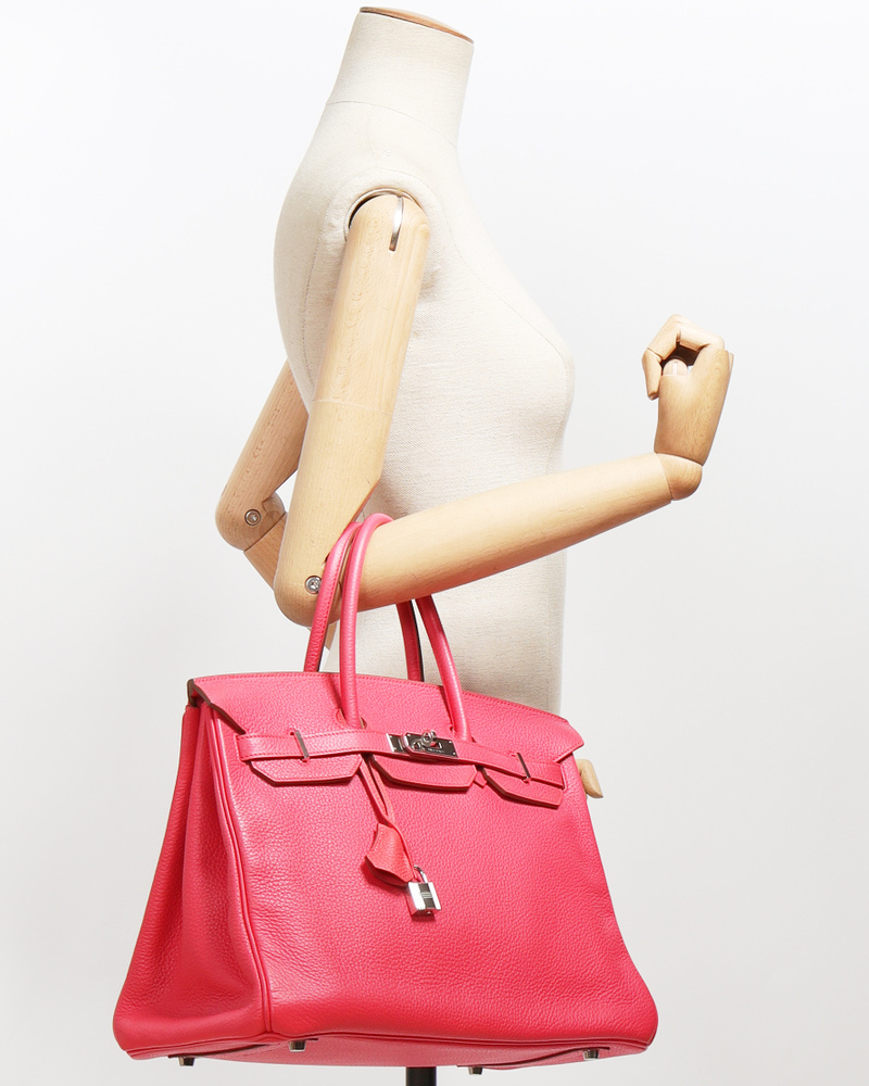 Hermès Birkin 35 Togo Rose Azalee Handbag