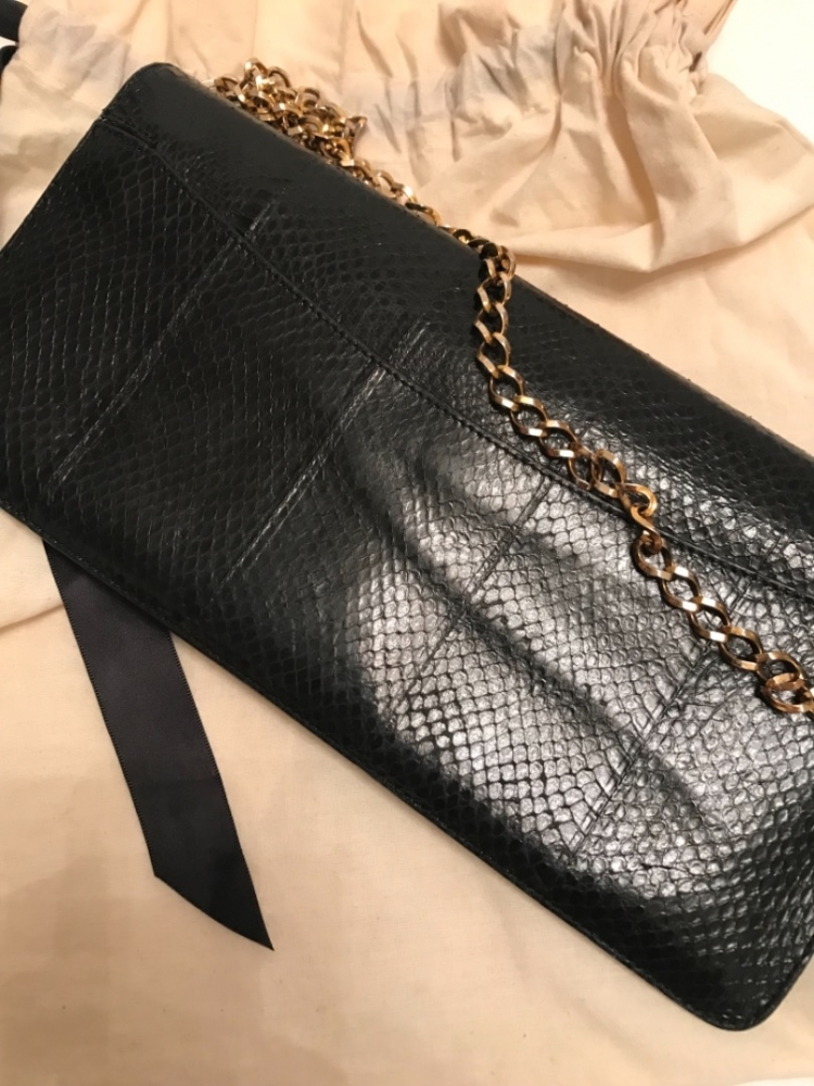 Lanvin Snake OTYLIE  Shoulder Bag -Black