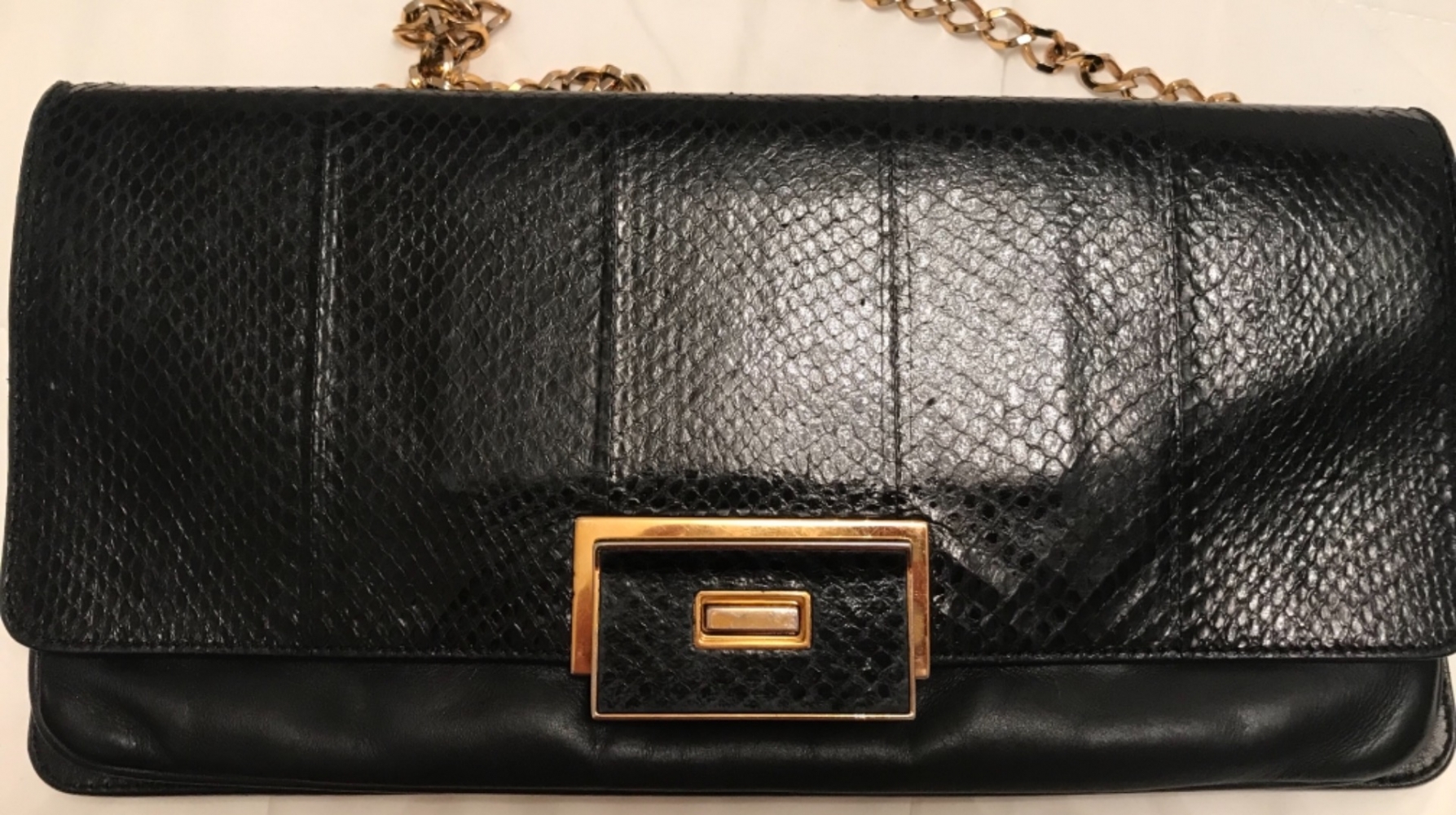 Lanvin Snake OTYLIE  Shoulder Bag -Black