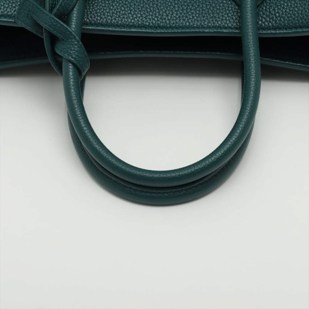 Saint Laurent Sac de Jour Baby Leather Dark Green 2-Way Tote
