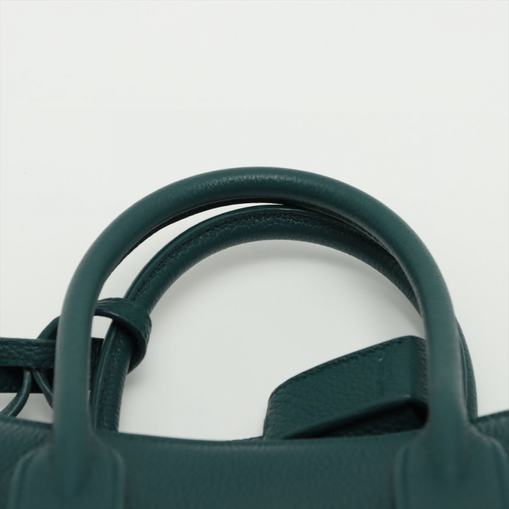 Saint Laurent Sac de Jour Baby Leather Dark Green 2-Way Tote