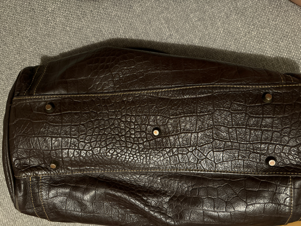 Lancaster Paris Lancaster TBEG dunkelbraune Lederhandtasche mit Krokodil-Effekt